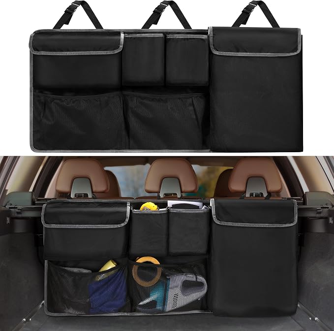 Car Trunk Organizer Storage Backseat Hanging Bag for Jeep Wrangler Grand Cherokee Renegade Cherokee Compass JL Wagoneer Patriot Liberty JK TJ Commander 2/4 Door SUV Accessories 2000-2025 2026