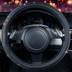 Diamond Leather Steering Wheel Cover, with Bling Crystal Rhinestones Fit Suvs,Vans,Sedans,Cars,Trucks Universal Fit 14.5-15inch Crystal Glitter for Women Sparkle Girl, Multicolor Diamond