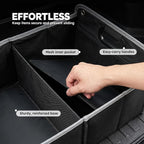 50L Car Trunk Organizer, Heavy-Duty 600D Oxford Collapsible Storage Box with 3-Compartments & Securing Straps, Foldable Organizer for SUV/Sedan/Truck, Car Accessories Storage
