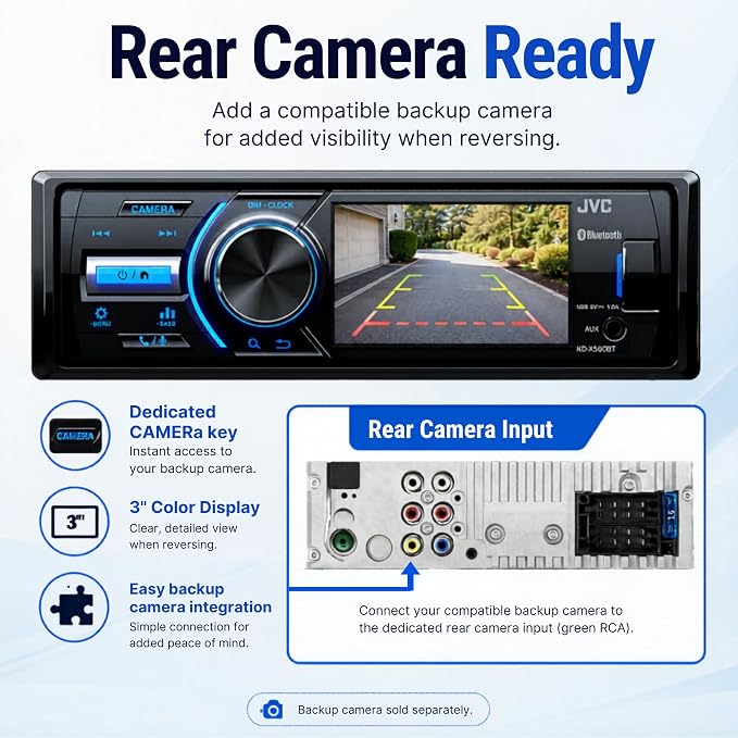 KD-X560BT - Digital Media Car & Marine Bluetooth Receiver iPhone/Android/USB/AUX Car Stereo with Rear Camera Input