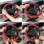 Christmas Ho Ho Ho Car Steering Wheel Cover, Non-Slip Absorbing Sweat Car Wheel Cover Accessories for Men Women,Universal 15" Fit Auto SUV Vans Trucks