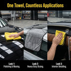Microfiber Towels for Cars, 800GSM Car Cleaning Towels, Soft Microfiber Cleaning Cloths for Car Washing, Drying, Waxing, Buffing and Polishing, Scratch-Free Auto Detailing Towels, 6 Pack, 12 x 16 Inch