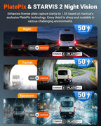 N4S 3 Channel Dash Cam for Delivery &Cargo Vans, 2.7K+1440P+1440P Front Inside Rear,PlatePix™,STARVIS 2 x HDR x IR Night Vision,Voice Control,GPS,24/7 Parking Mode,Supports 1TB Max