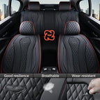 Coverado Car Seat Covers Full Set, Black Seat Covers, Waterproof Car Seat Cover, Car Seat Cushion, Car Seat Covers Front Seats Back Seat Covers, Car Seat Protector Universal Fit Most Cars Red Line