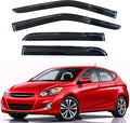 KPY Rain Guards Fit for 2012-2017 Hyundai Accent Hatchback, Out-Channel Window Visors Vent Wind Deflectors 4PC, Car Accessories for 12-17 Accent Hatchback (Excludes Sedan)