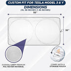 Windshield Sun Shade Compatible for Tesla Model 3 & Model Y Juniper 2017-2024 2025 2026, Sun Visor for EV Front Window Sunshade, Foldable Heat & UV Protector, Car Accessories