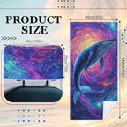 2 Pack Car Towel Seat Covers with Storage Bag, Multifunctional Towel for Gym Outdoor Sport, Picnic, Beach, Pet Dog Travel,Non-Slip Washable Car Seat Protector (Starry Whale)