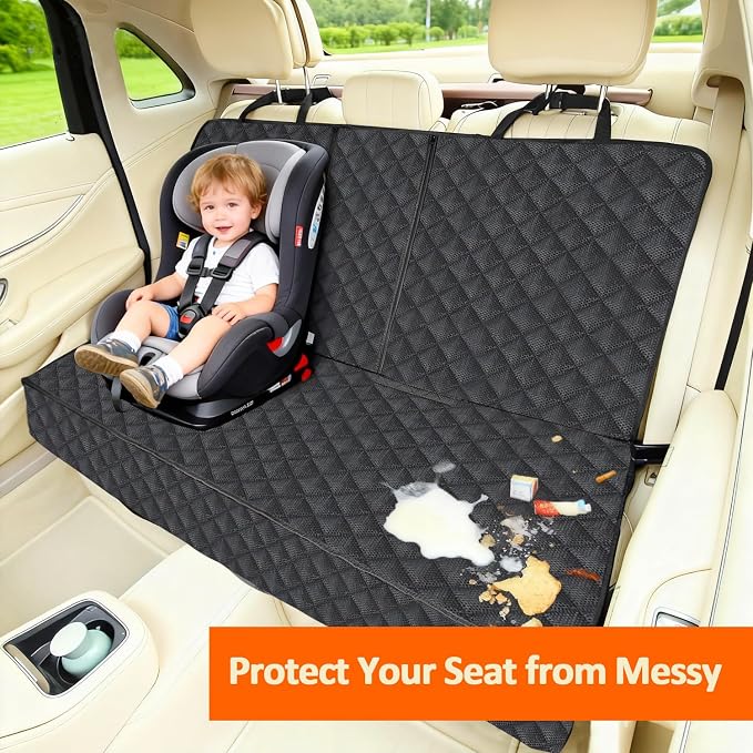 Dog Car Seat Cover for Back Seat, Waterproof Non-Slip Car Seat Covers Protector Scratchproof, Pet Bench Seat Covers for Cars, Trucks, Large Sedan, Large SUV (56" W*52" L)