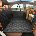 Back Seat Extender for Dogs, Hard Bottom Dog Car Seat Cover for Back Seat Waterproof with Mesh Window and Storage Pocket, Dog Hammock for for Full Size Truck SUV