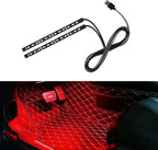 Car LED Strip Light, 24 LED 12V USB Port, Red | RGB Neon Auto Interior Atmosphere Lights, Under Dash Ambient Night Light, Universal Decorative Lamp Accessory for Car Truck