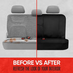 SpillGuard Waterproof Rear Split Bench Seat Covers for Trucks Rear Seat Cover Only - Black Car Seat Covers, Back Seat Covers Only - Durable Neoprene Spill Resistant for Kids & Dogs