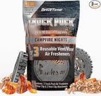Truck Puck Campfire Night Fragrancee Car Air Freshener – Long-Lasting Car Deodorizer, Refillable Vent & Visor Clip Auto Air Freshener for Car, Truck & SUV, Premium Fragrance, Pack of 3