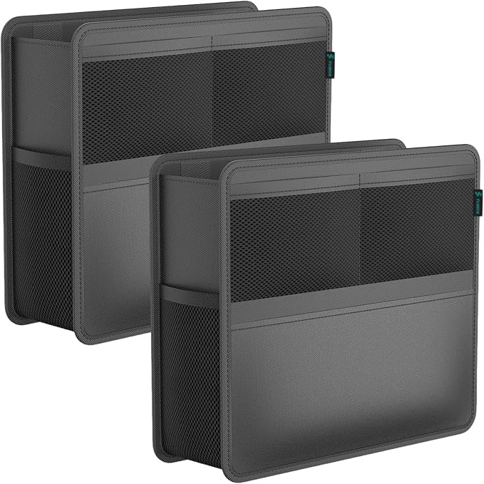 2 Pack Car Backseat Organizer and Trash Can 2-in-1, Premium Hanging Front and Seat Back Organizer, Waterproof Organizer Storage Upgraded for Car Truck SUV