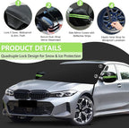 KXQ Car Windshield Cover for Ice and Snow, Enhanced-600D Oxford Fabric Windshield Snow Covers, Windshield Cover for Snow Fits Most Small to Mid-Size Sedans and SUVs (63 x 47.5 Inch)