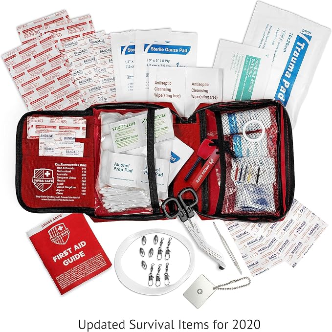 2-in-1 First Aid Kit for Car, Travel & Home, Businesses - Bonus Mini Kit for Medical Emergency Aid, Survival, Camping - 200 Pcs, Medium FAK