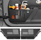 Metal Front Door Pocket Storage Box Compatible with 2007-2018 Jeep Wrangler JK JKU 2/4 Door, 2 PCS Interior Storage Expansion Accessories for Jeep Saggy Net Replacement
