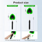 Windshield Cleaner Tool, Car Interior and Exterior Window Cleaning Kit with Extendable Handle & 4 Reusable Microfiber Pads, Auto Glass Wiper Brush Kit for Car & Home Windows (Green)