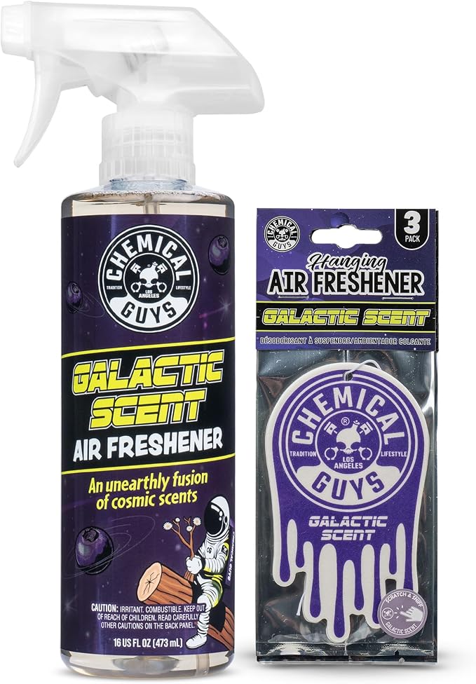 Galactic Scent Air Freshener and Odor Eliminator, 16 fl oz with 3 Pack of Hanging Air Fresheners (Great for Cars, Trucks, SUVs, RVs, Home, Office, Dorm Room & More) - HOL460