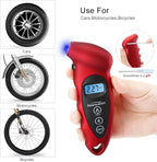Digital Tire Pressure Gauge 150 PSI 4 Settings with Backlight LCD Tire Gauge for Cars, Motorcycles and Bikes with Non-Slip Grip, 2 Pack