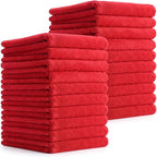 15 Pcs Car Microfiber Towels Buffing Drying Wash Cleaning Cloths Plush Large Towels Thick Care Polishing Detailing Waxing Scratch Proof Towel, 15.75 x 15.75 Inch (Red)