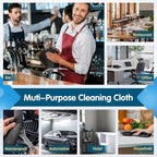 Black Microfiber Cleaning Cloth -Pack of 50, Highly Absorbent Cleaning Rags, 16"X12" All Purpose Cleaning Towels for Housekeeping, Kitchen, Car, Lint Free and Reusable Microfiber Towels