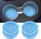 Car Cup Coaster Universal Non-Slip Cup Holders Bling Crystal Rhinestone Car Interior Accessories 4 Pack Light Blue