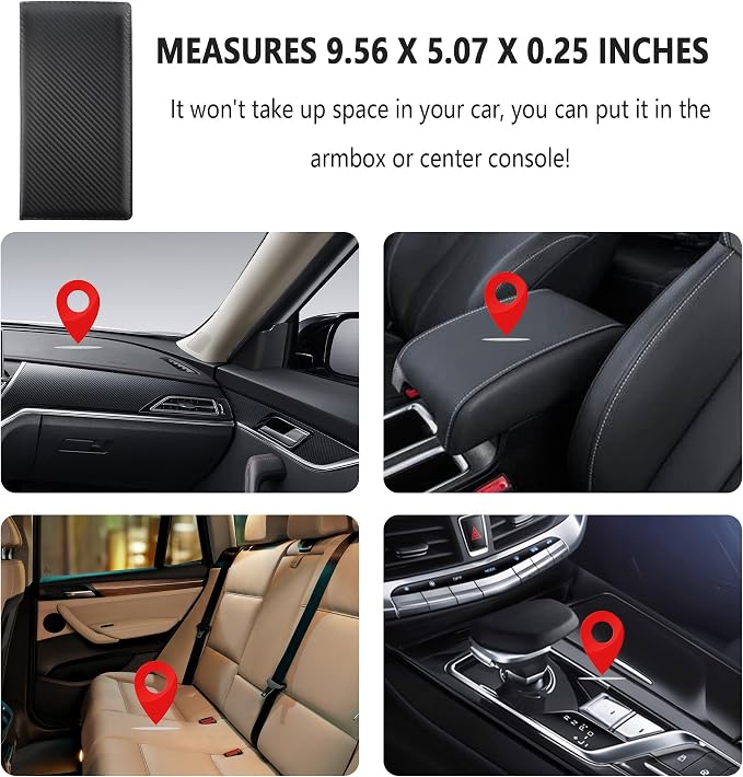 Car Registration and Insurance Holder,PU Leather Car Glove Box Organizer Car Document Holder for ID,Driver's License (Carbon Fiber Black)