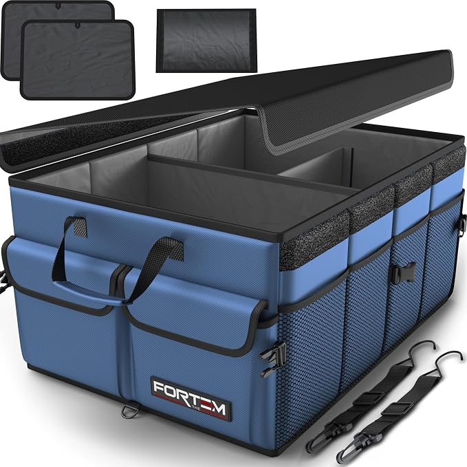 Trunk Organizer For SUV Car Trunk Organizer, Foldable Storage, Car Accessories for Women Men, Collapsible Bag, 600D Oxford, Non Slip Bottom, Straps, Soft Cover (65L)