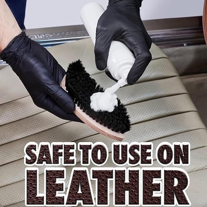 Textile & Leather Brush | Professional Interior Cleaning Brush for Fabric Upholstery Alcantara & Leather Surfaces | Durable, Ergonomic Car Detailing Tool | 416741