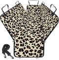 Waterproof Dog Car Seat Cover for Back Seat, Pet Hammock- S, Leopard/Black | Durable waterproof hammock with nonslip design & storage pockets. Protects seats from scratches, fits cars, SUVs & trucks.