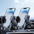 Phone Holders for Your Car with Metal Hook Clip, Air Vent Cell Phone Stand Car Mount, Universal Automobile Cradle for Garmin GPS Fit iPhone Android and All Smartphones, Carbon Fiber 2 Pack