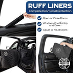 XL Floor Cover with Door Protection, Black – As Seen on Shark Tank – Fits Full Size Crew Cab Trucks with Fold Up Seats, Waterproof & Machine Washable – Sturdy XL Dog Hammock for Truck