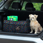 Paws Car Trunk Organizer Foldable Storage Bin with Handles Non Slip Base Pet Gear Travel Tote for SUV Truck (Confetti Paws)