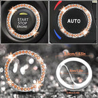 8 pcs Bling Car Accessories Set for Women, Steering Wheel Cover, Sparkly Seat Belt Covers, Bling Gear Shift Cover, Universal Fit Most Cars (Champagne Diamond)