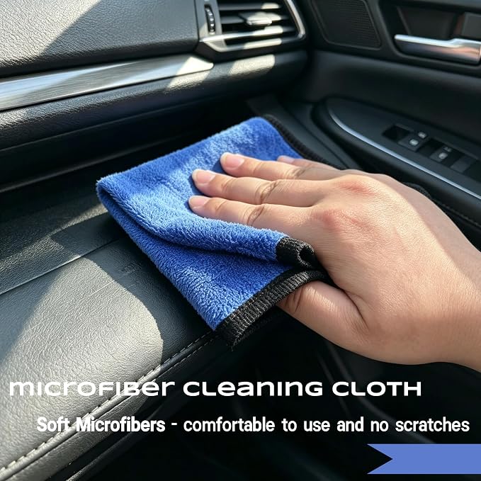 9 Pcs Car Detailing Brushes Kit, Car Interior Cleaning Tool with Cleaning Gel | car detailing brushes, cleaning gel & microfiber cleaning cloth,Safe for leather, vents, dash. Ideal for truck, auto, SUV, RV