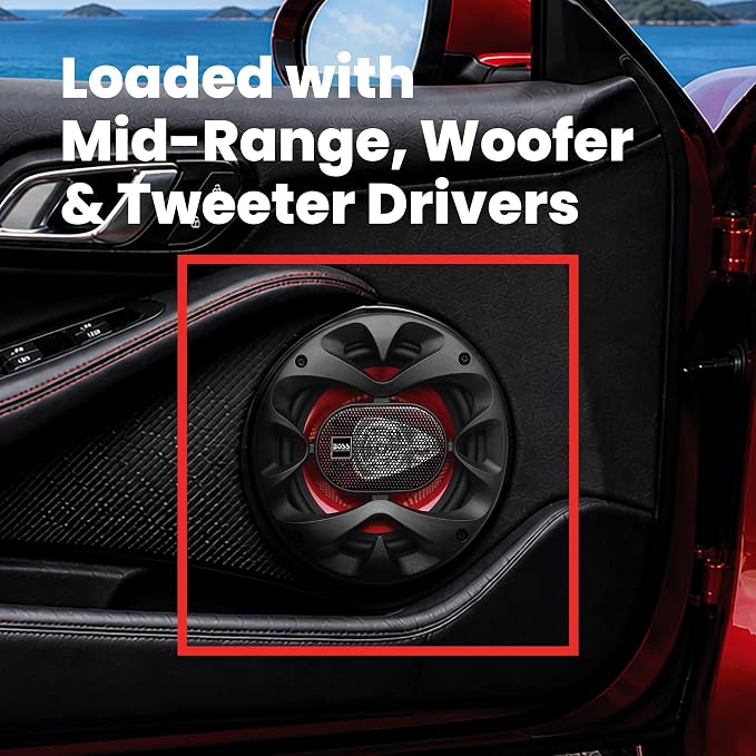 CH6530 Chaos Series 6.5 Inch Car Door Speakers - 300 Watts (Pair), 3 Way, Full Range, Tweeters, Coaxial, Sold in Pairs