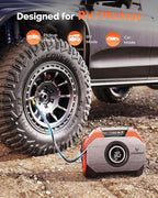 VORTEX S6 Tire Inflator Portable Air Compressor for Heavy-duty Vehicles, Cordless Air Pump for Car & Inflatables with 19200 mAh Battery, 100% Duty Cycle & Dual Cylinder Bike Pump, Dark Cyan