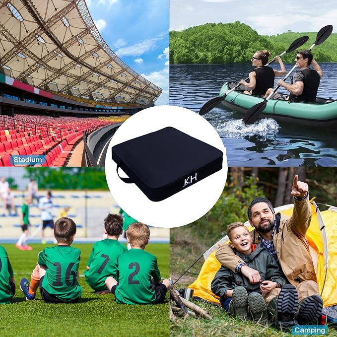 Indoor&Outdoor Chair Cushions, Stadium Seat Cushions for Bleachers, Boat Canoe Kayak Seat, Best for Camping, Bleachers, Sports Events