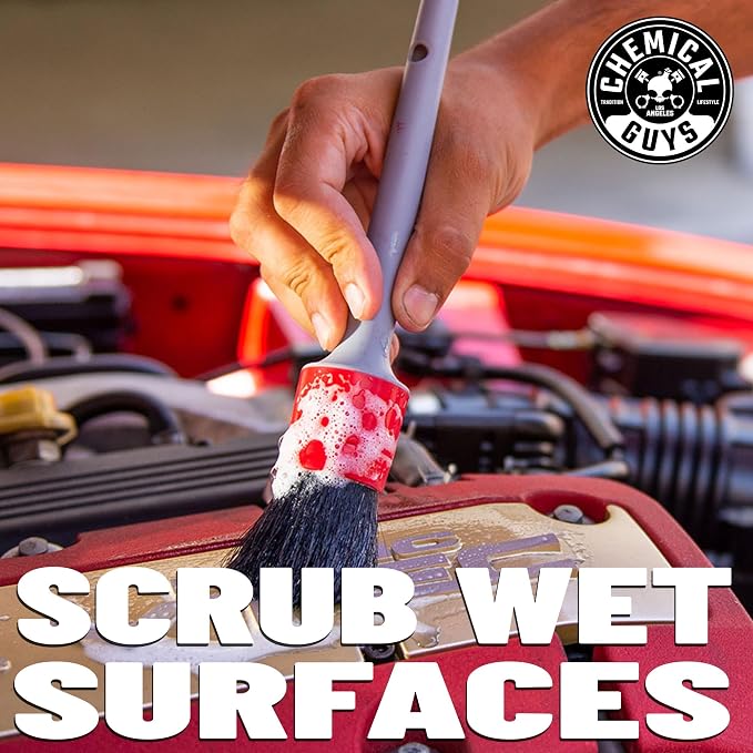 All in the Details Exterior Detailing Brushes - 3-Piece Soft Scratch-Free Brushes for Wheels, Bumpers, Grilles, Badging & Tight Exterior Gaps on Cars, Trucks, SUVs & More