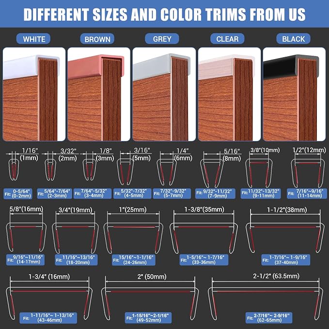 Clear Rubber Edge Trim, Flexible Self-Adhesive U Shaped Peel and Stick Edge Banding, 3/8"(10mm) Wide U Channel Edge Protector, Baby Proof Edge Guards for Plywood, Furniture, 20Ft, Transparent Color