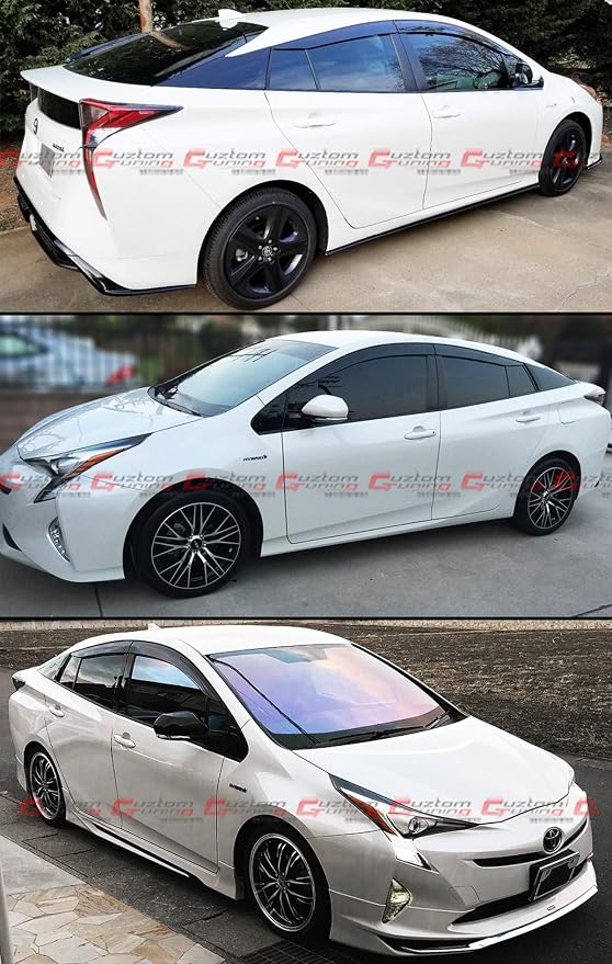 Smoke Tinted Low Profile Window Visor Rain Guard Deflector with Compatible for 2016-2022 Toyota Prius