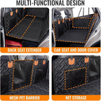 MAXFUT Dog Back Seat Extender,Backseat Pet Cover for Dogs,Rear Dog Car Seat Cover for Back Seat,Hard Bottom Car Seat Cover for Dogs, Dog Hammock for Car