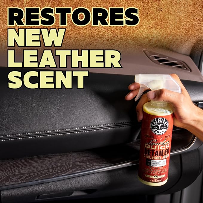 Leather Quick Detailer for Car Interiors, Furniture, Apparel, Shoes, Sneakers, Boots, and More (Works on Natural, Synthetic, Pleather, Faux Leather and More), 32 fl oz