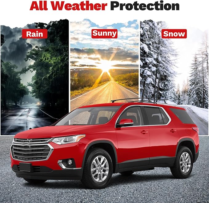 Traverse Rain Guards - Window Visors for Chevrolet Chevy Traverse 2018-2023, Outside-Mount Tape-On Side Window Wind Deflectors for Traverse Accessories, Vent Visors Shades Rainproof Black 4PCS