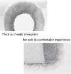 Authentic Sheepskin Seatbelt Cover Real Wool Car Truck SUV Airplane Seat Belt Shoulder Pad for Carmera Backpack Straps Neck Cushion Protector 2 Pack Light Grey