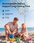 Mini Portable Stroller Fan, Battery Operated Small Clip on, Detachable 3 Speed Rechargeable, 360° Rotate Flexible Tripod Better Cooling for Car Seat Crib Treadmill Travel White