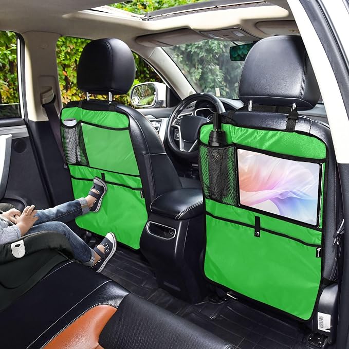 Malachite Back Seat Protector with Storage Pockets, 2 Pack Seat Protector Back