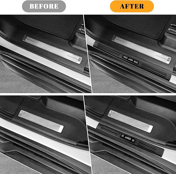 4PCS Car Door Edge Guards Door Sill Protector for Chevy Tahoe & GMC Yukon 2021-2026 Accessories ABS Plastic Material Matte Black Car Door Threshold Protection