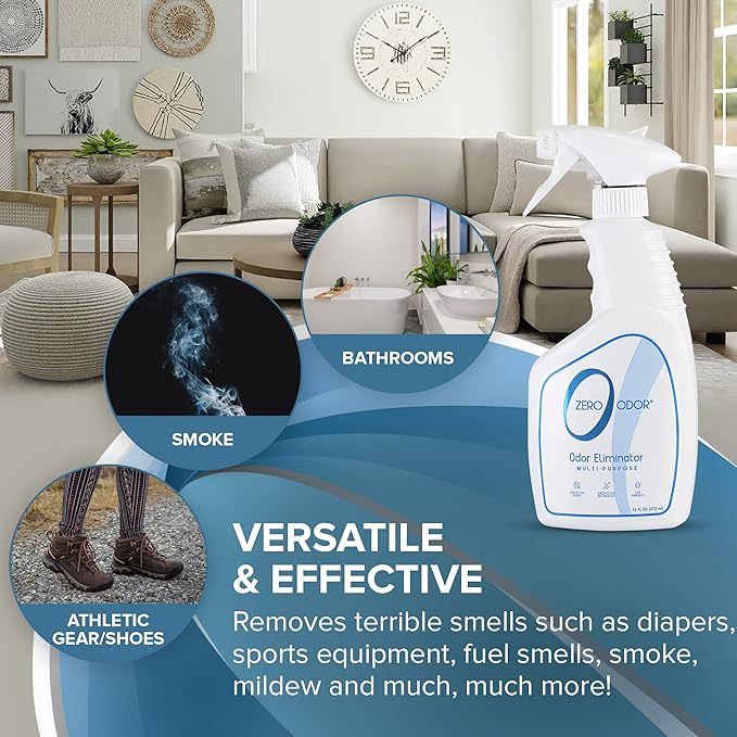 Multi-Purpose Odor Eliminator - Air & Surface Odor – Patented Technology for Bathroom, Kitchen, Fabric, Closet- Smell Great Again, 16oz