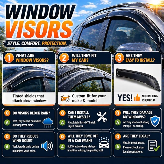 2020-2025 Tape-on Rain Guards for Kia Telluride Side Window Deflector Visors LX S EX SX X-Line X-pro Prestige Durable Tinted Vent Shade 2021 2022 2023 2024